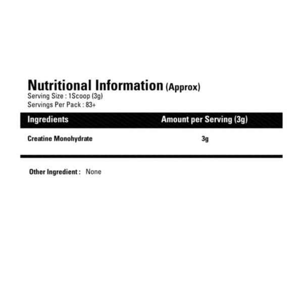 Gibbon Nutrition Creatine Powder - 250 gm (0.55 Lb), Unflavoured - Image 2