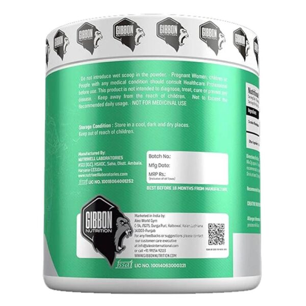 Gibbon Nutrition Creatine Powder - 250 gm (0.55 Lb), Unflavoured - Image 3