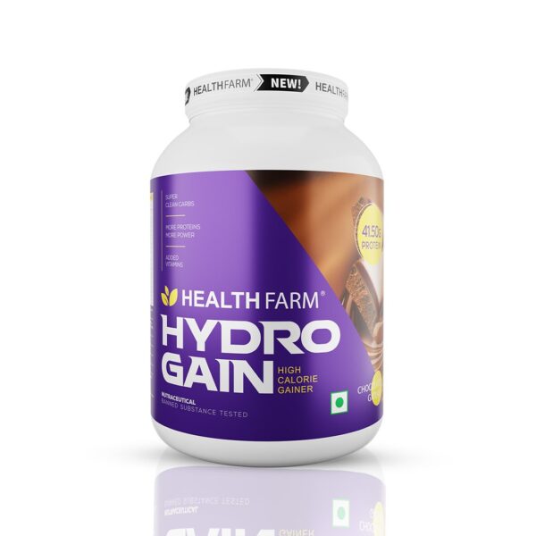 Healthfarm Hydro Gain Muscle Mass Gainer - 3kg Chocolate Gateau | High-Calorie Mass Gainer