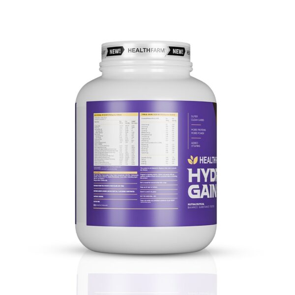Healthfarm Hydro Gain Muscle Mass Gainer - 3kg Chocolate Gateau | High-Calorie Mass Gainer - Image 4
